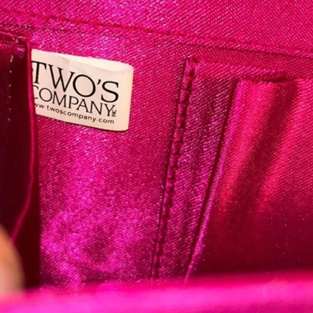 two's company hot pink silk beaded clutch bag HELLO SPRING